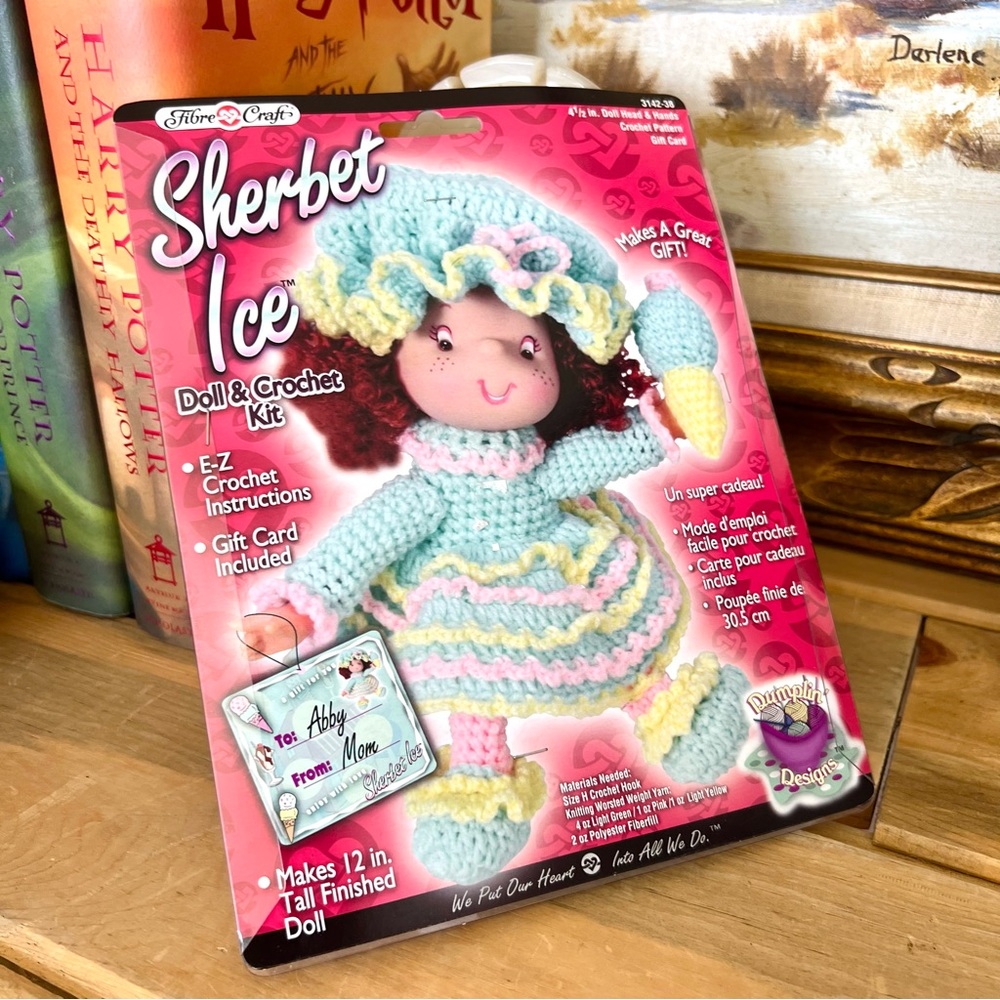 Retro 90s Sherbet Ice Doll Crochet Kit 4.5” Doll Head Hands And Pattern - Picture 4 of 6